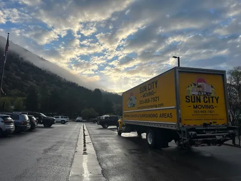 Sun City Moving truck at a Colorado moving job