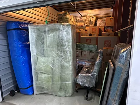 A fully packed and organized self-storage unit